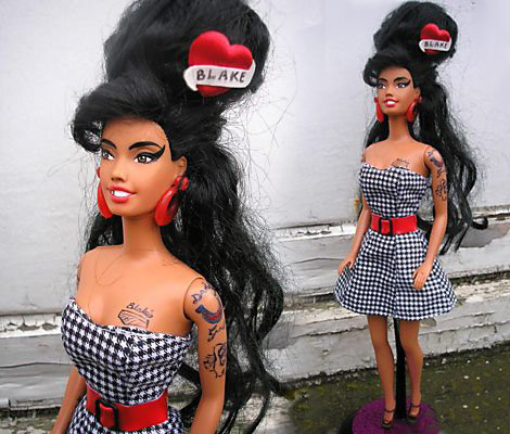 With black beehive and tattoos the new Amy Winehouse Barbie is rumored to