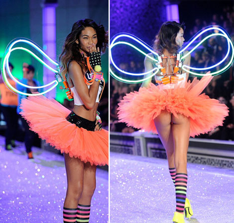 Chanel Iman Victoria s Secret 2011 Fashion Show wings