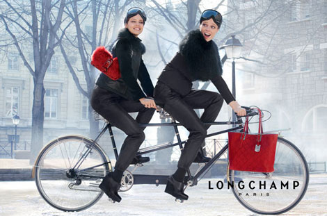Coco Rocha, Emily Didonato Having Fun In Longchamp Fall 2012 Ad Campaign