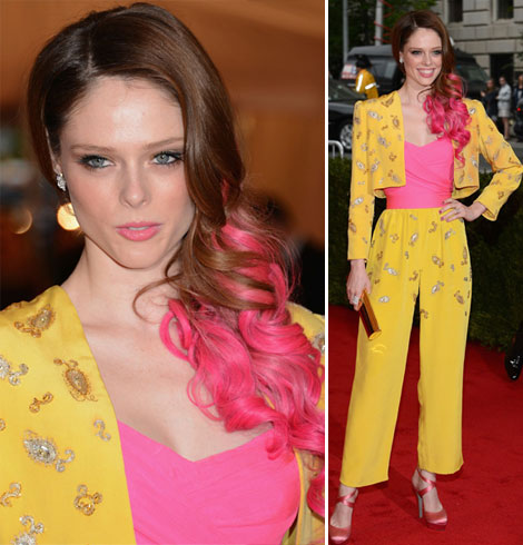 Coco Rocha’s Vintage Givenchy Suit, Pink Hair For Met Gala 2012
