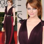 Emma Stone’s Plum Lanvin Dress For 2012 Golden Globes