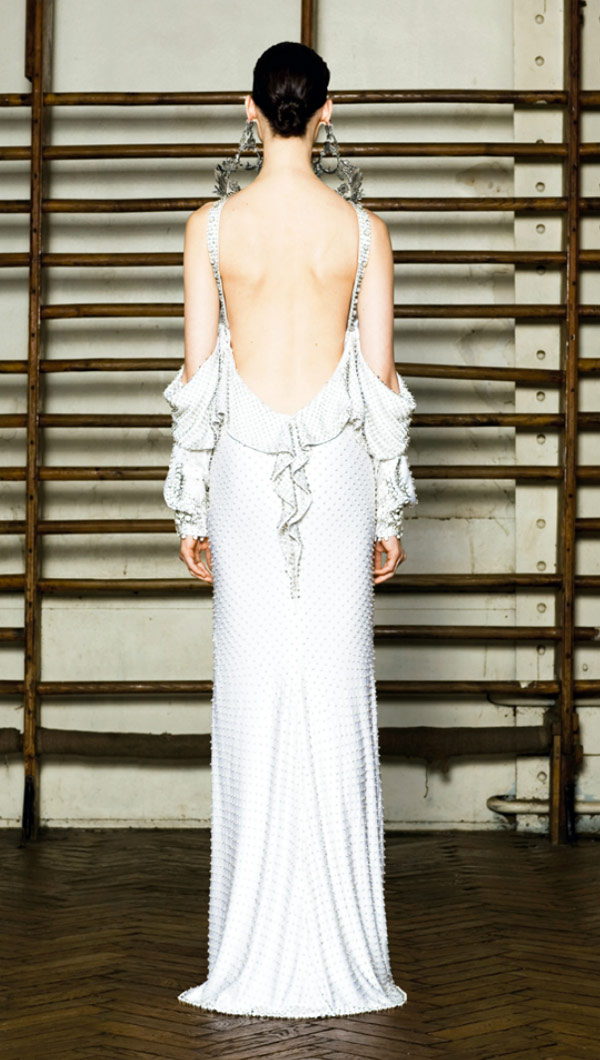 Givenchy Couture Spring 2012 white dress back detail