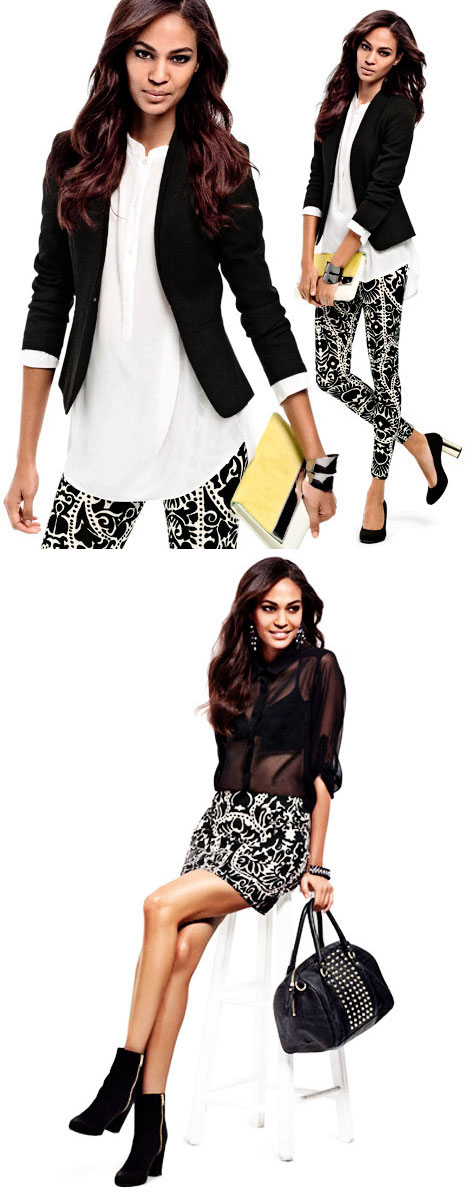 Joan Smalls pretty in black and white for H and M Joan Smalls Pretty For H & M Latest Trends Update