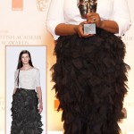 Beautiful Octavia Spencer In Black And White Tadashi Shoji For 2012 BAFTA Awards