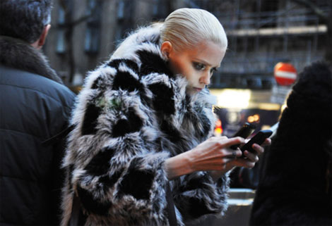 The Model, The Fur Coat And The Mobile Phone