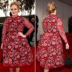 Adele 2013 Grammy Valentino flowery red dress