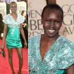 Alek Wek’s Christian Dior Dress At The Golden Globes 2009