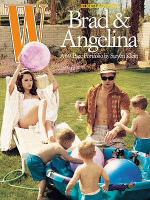 Angelina Jolie and Brad Pitt W Magazine July 2005 cover