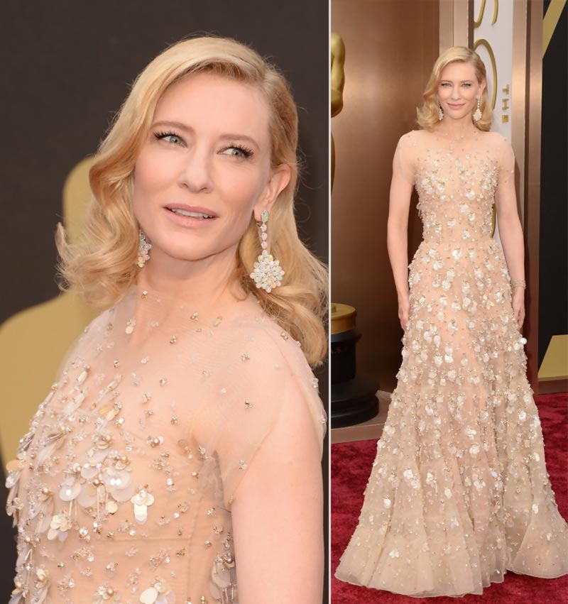 Cate Blanchett Glowing In Armani Prive Dress At The 2014 Oscars