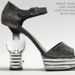 Chanel Sequined Goat Sandal With (Functioning) Bulb Heel!