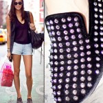 Christian Louboutin Black Sparkling Flats