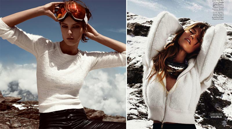 Elle Spain January 2014 Recreates H&M Winter 2012 Ad Campaign