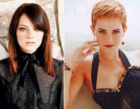 emma stone red hair color. Emma Stone vs Emma Watson