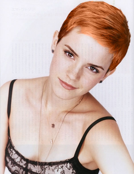 Emma Watson pixie haircut redhair