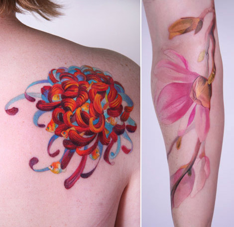 water flower tattoos