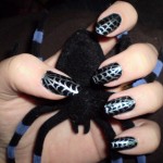 great spiderweb manicure silver web