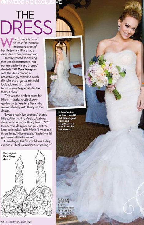 vera wang wedding dresses 2009. Hilary Duff Vera Wang wedding