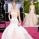 Jennifer Lawrence Dior light pink dress 2013 Oscars
