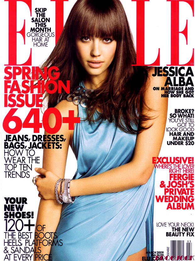 but she's on the cover of Elle US the March 2009 issue