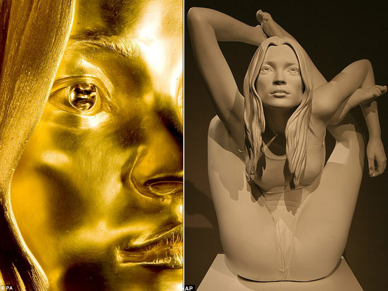 kate moss gold statue