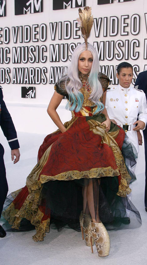Lady Gaga In Alexander McQueen Dress 