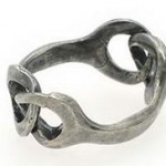 Martin Margiela Line 11 Silver Interlocking Ring And Bracelet