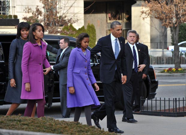 Michelle Obama Wears Thom Browne Blue Coat Dress On Inauguration Day