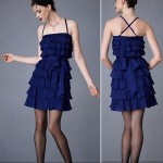 Girly Party Dress Blue Ruffled Dress