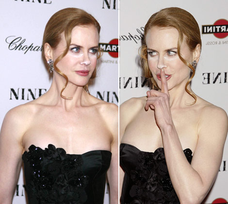 nose makeup. Nicole Kidman powdered nose