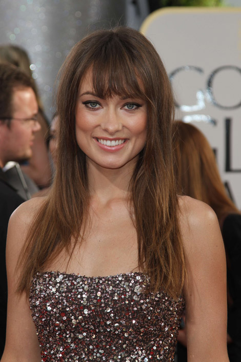 Olivia Wilde Marchesa dress hair makeup Golden Globes 2011