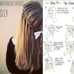 simple DIY spring summer hairstyle waterfall braid