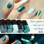 simple spring nails green gradient with without glitter