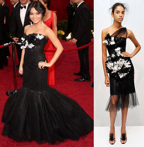 vanessa hudgens casual outfits. vanessa hudgens marchesa dress