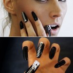 Latest Manicure Trend Black Zipper Nails