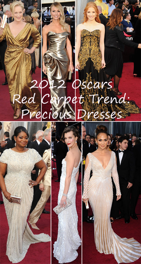 2012 Oscars Red Carpet trend Precious dresses