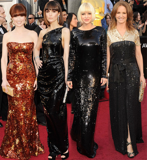2012 Oscars dresses Ellie Kemper Rose Byrne Anna Faris Melissa Leo