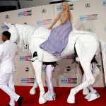 2013 AMAs Red Carpet Lady Gaga white horse