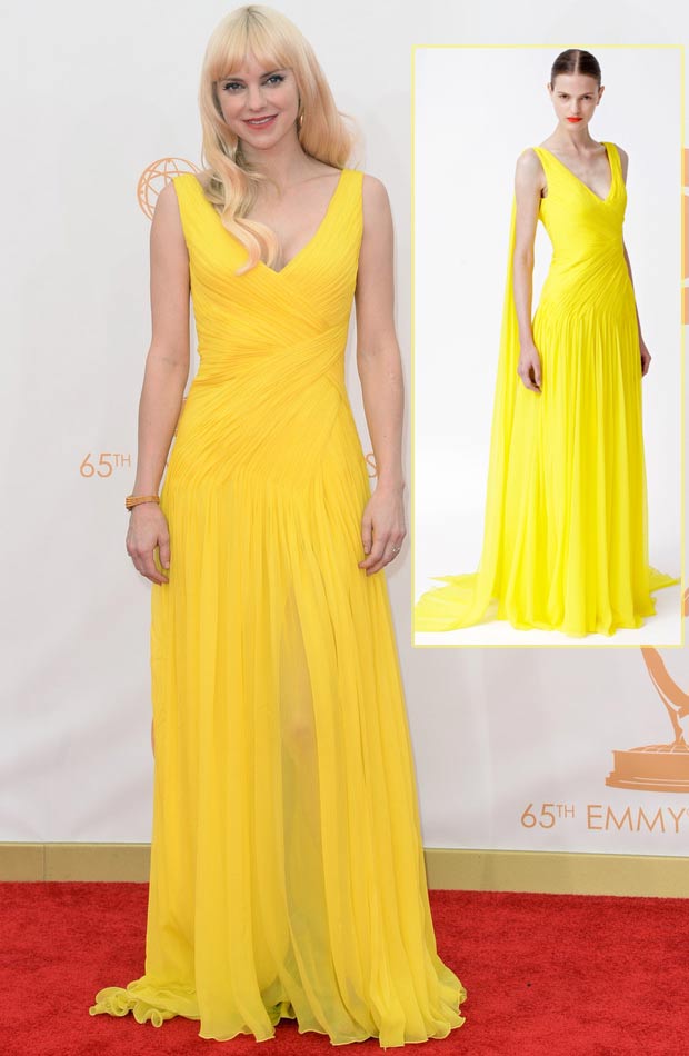 2013 Emmy Awards dresses Anna Faris yellow dress