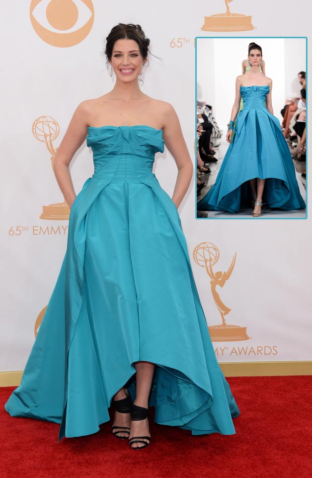 2013 Emmy Awards dresses Jessica Pare turquoise OdlR