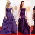2013 Emmy Awards purple indigo dresses Carrie Underwood Alyson Hanigan Mindy Kaling