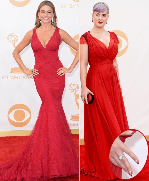 2013 Emmy Awards red dresses Sofia Vergara Kelly Osbourne
