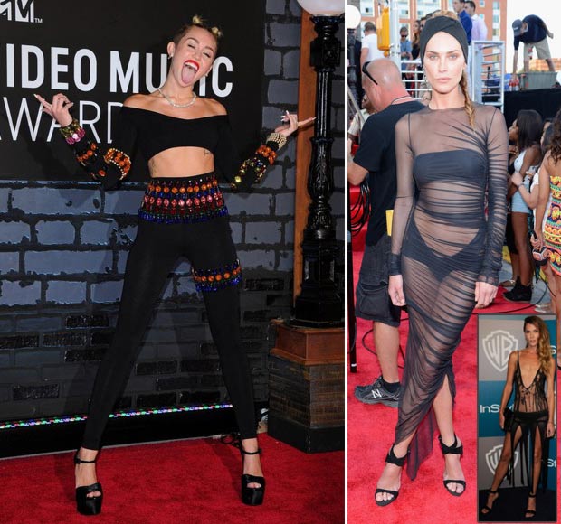 2013 MTV VMAs Red Carpet Miley Cyrus Erin Wasson