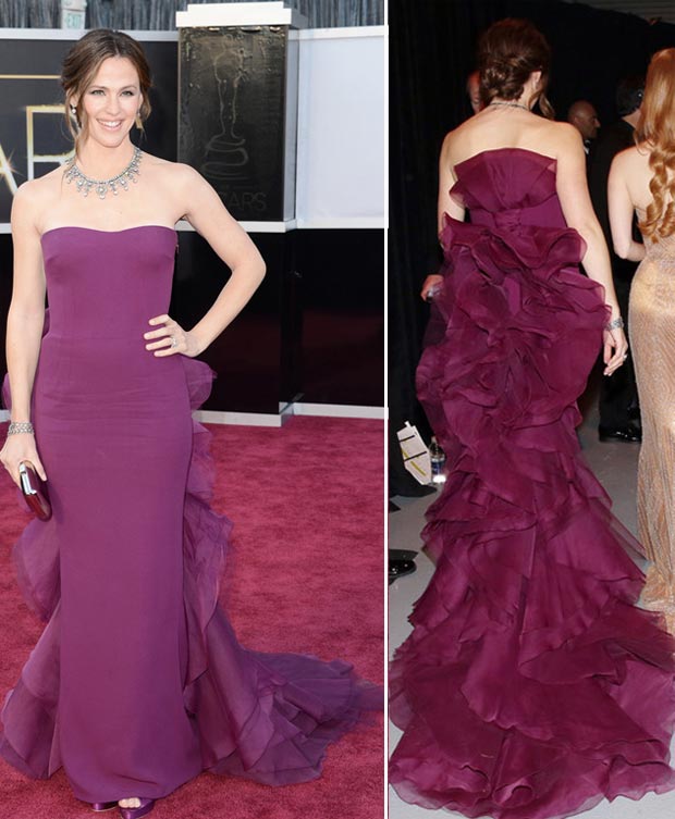 2013 Oscars fashion fail Jennifer Garner violet dress