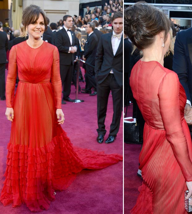 2013 Oscars Fashion Fail Sally Field Valentino red dress