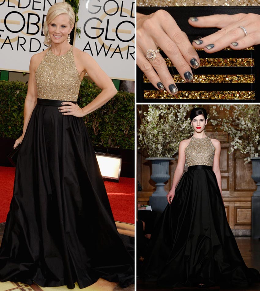 2014 Golden Globes nails Monica Potter Romona Keveza dress