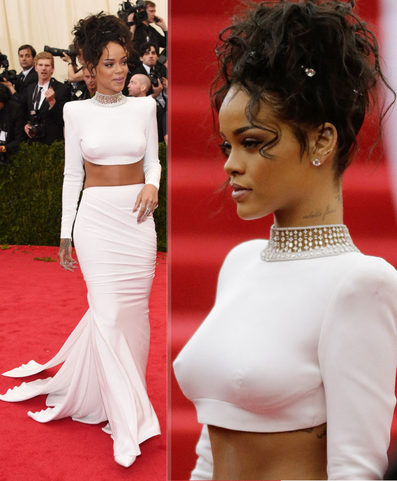 2014 Met Gala fashion wrongs Rihanna white Stella McCartney