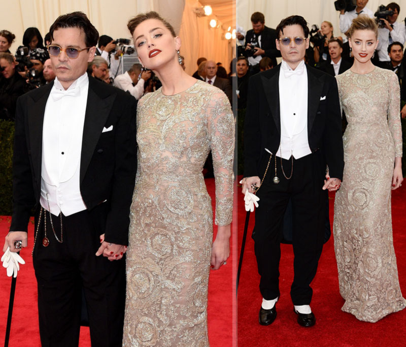 2014 Met Gala Red Carpet couples Johnny Depp Amber Heard