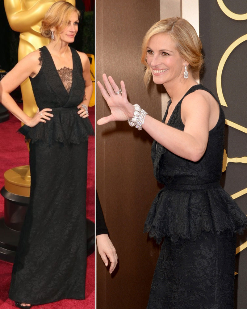 2014 Oscars dresses Julia Roberts black lace Givenchy dress