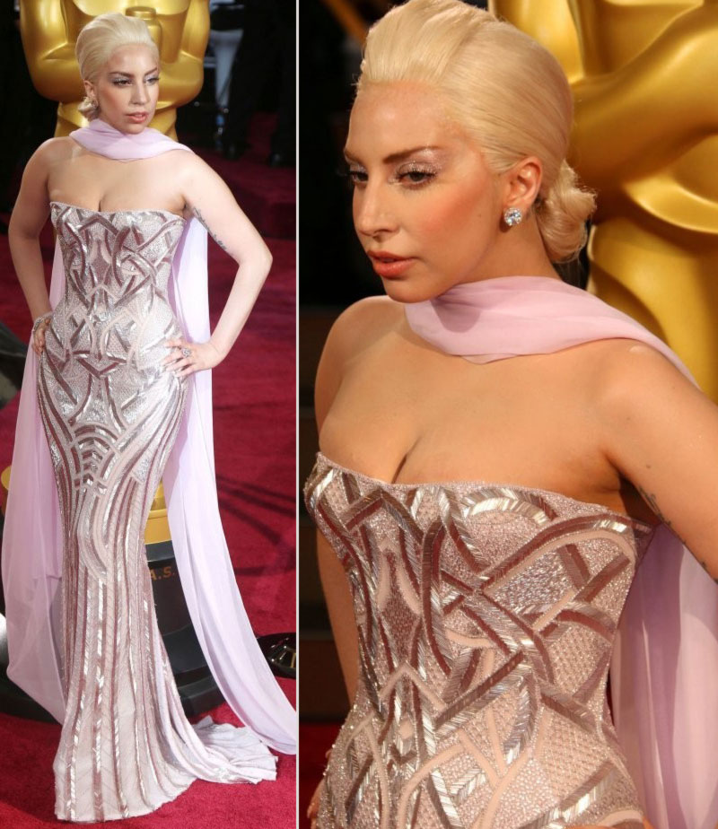 2014 Oscars dresses Lady Gaga Versace gown