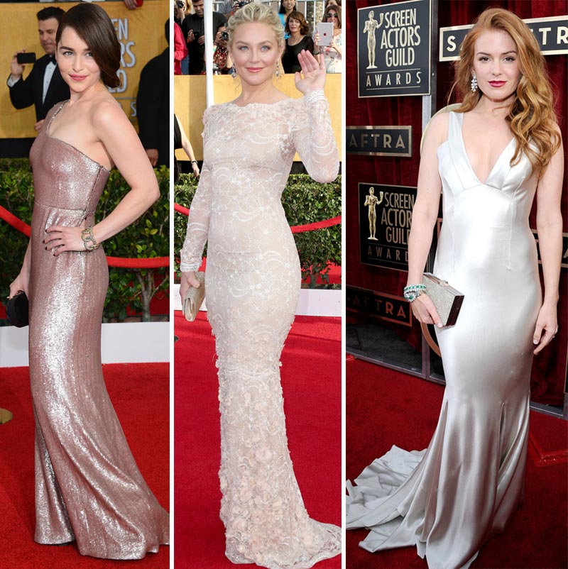 2014 SAG Awards dresses Emilia Clarke Elizabeth Rohm Isla Fisher